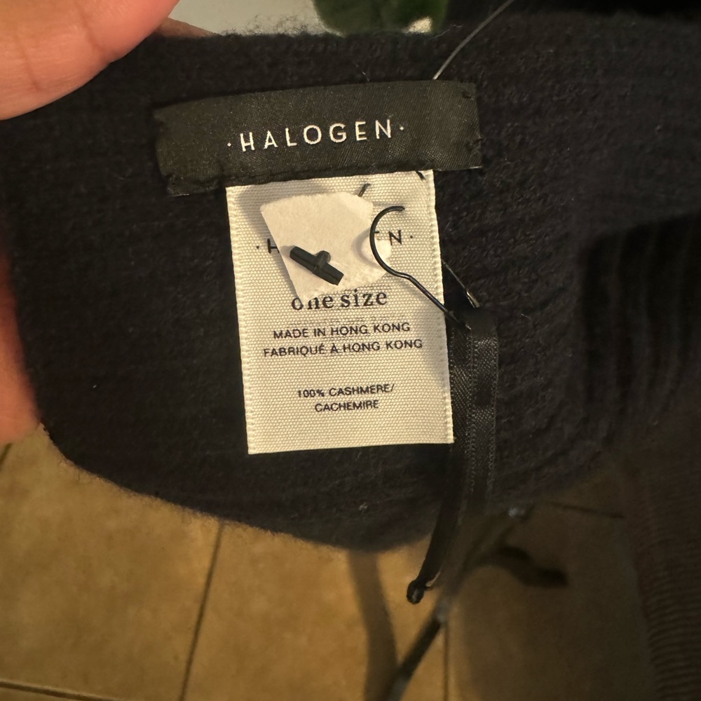 Halogen 100% Cashmere Ribbed Rectangular Heather … - image 3